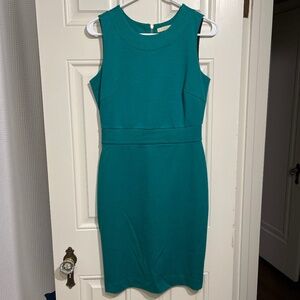 Kelly green dress with exposed zipper